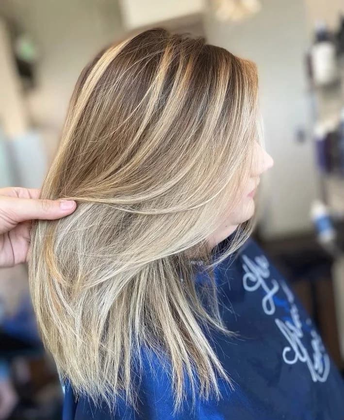 Beautiful hair color matching skin tone at Lee Graves Salon